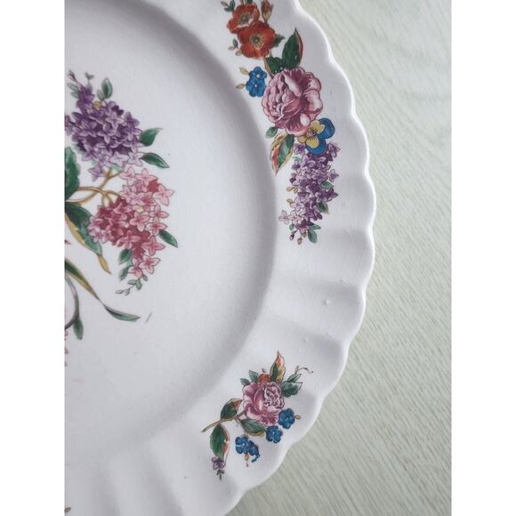 LIMOGES AMERICAN WALES-Dinner Plate-Floral-Scalloped Edges - Picture 2 of 9